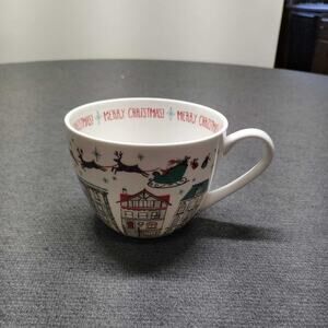 Portobello By Design Merry Christmas Village Scene Bone China Mug